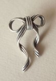 画像1: Stripe Ribbon 片耳ピアス (Silver)